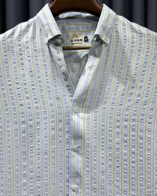 Soft Blue & Yellow Stripe Shirt
