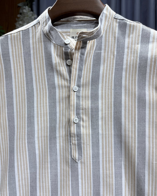 Beige & Grey Stripe Linen Katua