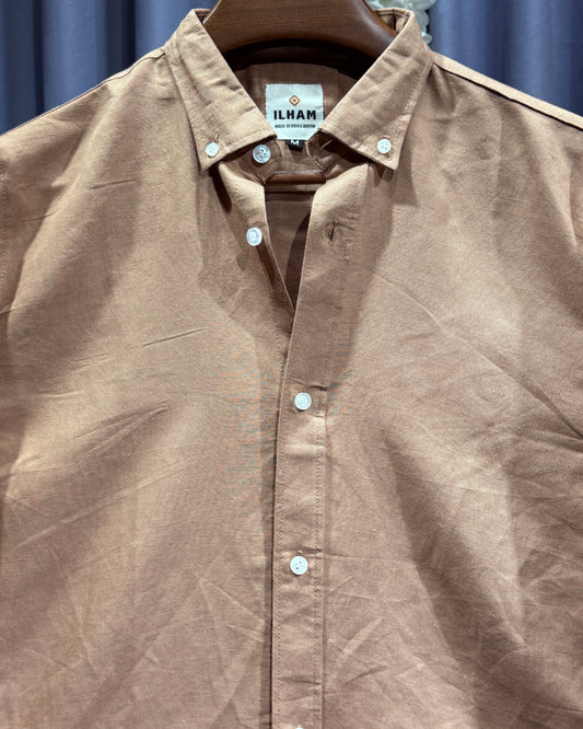 Light Brown Linen (Rimi cotton) Full Sleeve Shirt