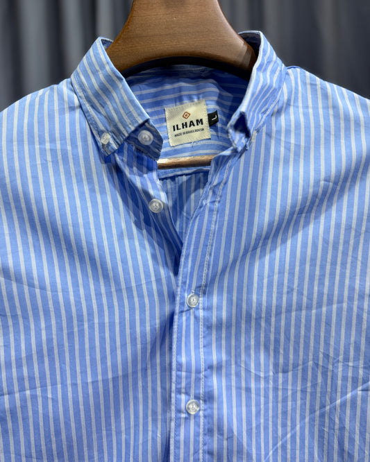 Royal Sky Stripe Full Sleeve Cotton Shirt