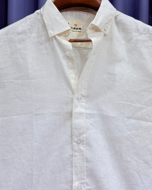 Off-White Linen (Rimi Cotton) Full Sleeve Shirt