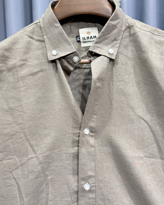 Taupe Grey linen (rimi cotton) Full Sleeve Shirt