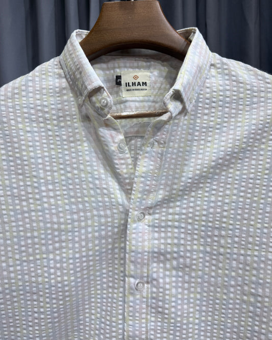 Off-White Multi Check Full Sleeve Cotton Shirt