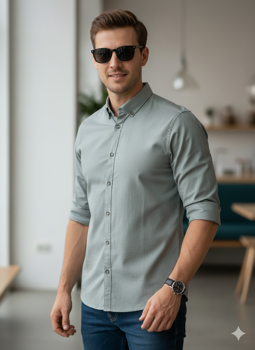 FULL SLEEVE OXPORT COTTON SHIRT
